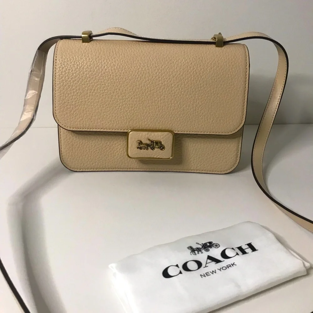 Authentic Coach ALIE Ivory Genuine Grain Leather Shoulder Crossbody Handbag - Picture 4 of 10